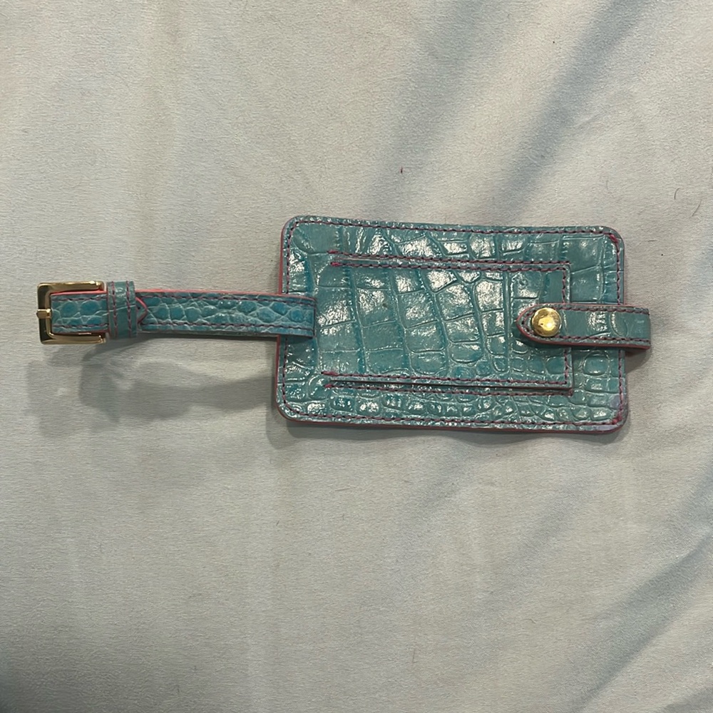 Ann Taylor Loft leather luggage tag